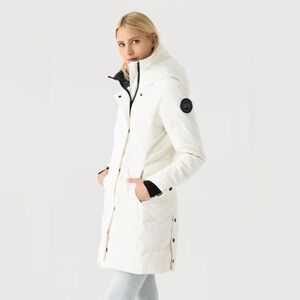 Canada Goose Loretta Black Label Down white Parka COAT SIZE S